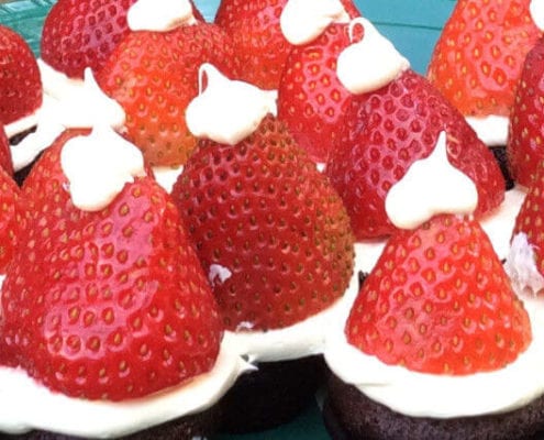 Santa Hat Brownies