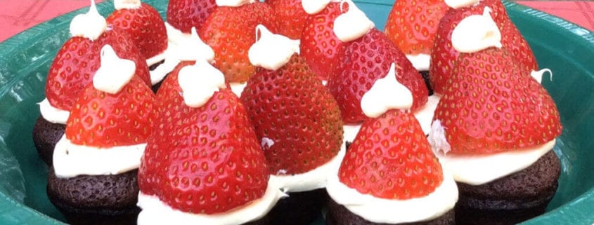 Santa Hat Brownies