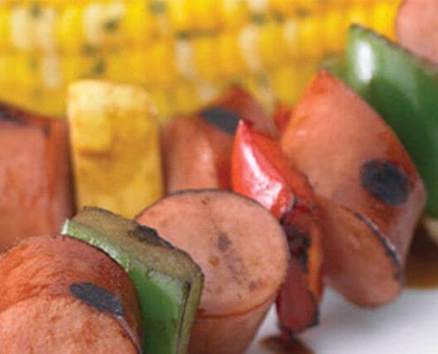 Smoked Brat Kabobs