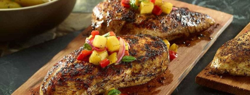 Plank Grilled Chicken with Fruit Salsa