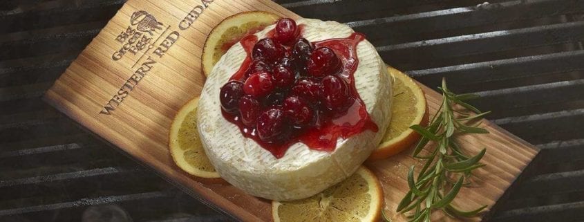 Planked Brie with Cranberry Relish