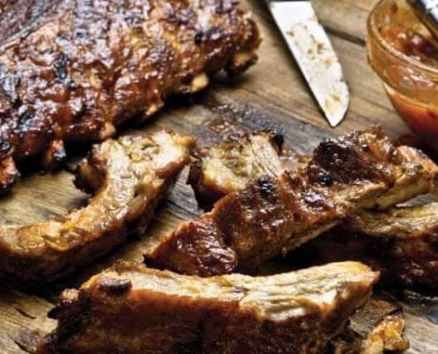 Baby Back Ribs with Apple-Bourbon Barbecue Sauce