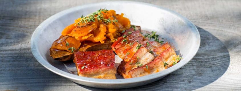 Glazed Pork Belly with Sweet Potato