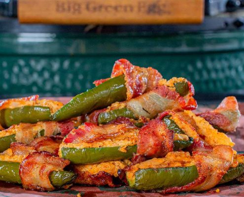 Big Green Egg Bacon Wrapped Jalapeño Poppers
