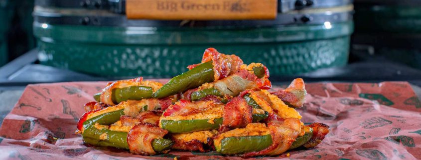 Big Green Egg Bacon Wrapped Jalapeño Poppers