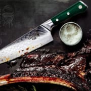 Limited Edition Big Green Egg Knives By Bokashi Steel-half