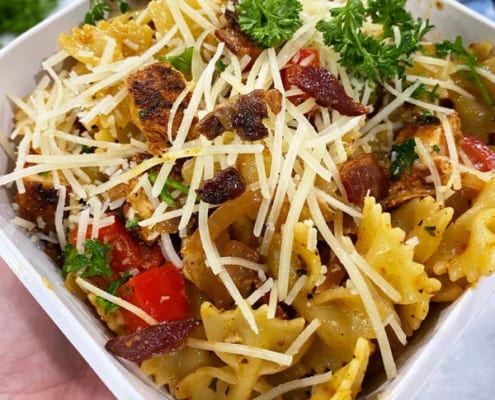 Blackened Chicken Garlic Bowtie Pasta