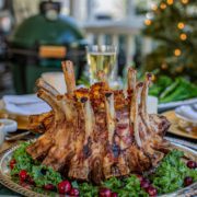 Pork Crown Roast on Christmas Table