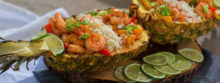 Pineapple Boat Shrimp Stir Fry