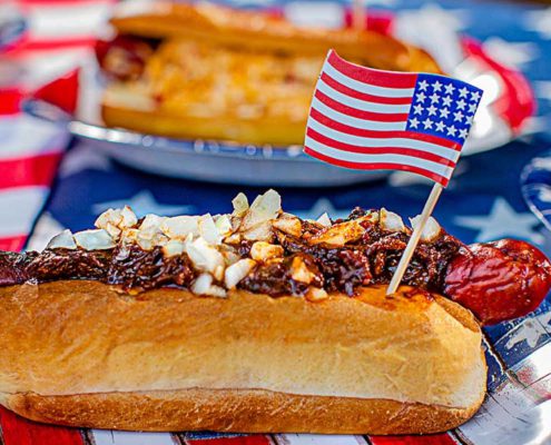 brisket chili hot dogs