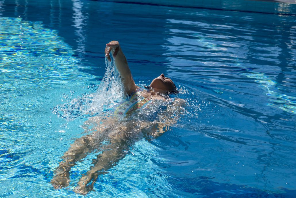 swimming laps