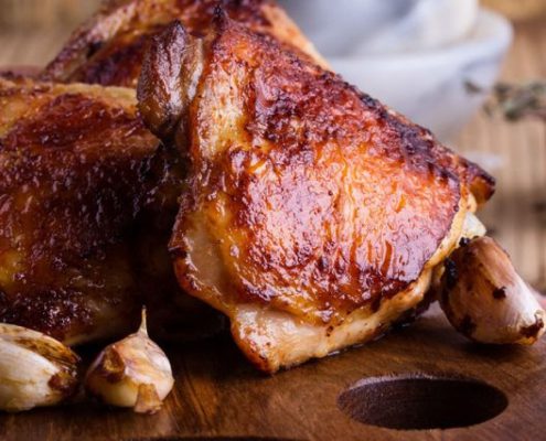 Barbecue Chicken with White Sauce