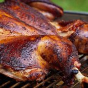 Bourbon-Brined Smoked Spatchcocked Turkey