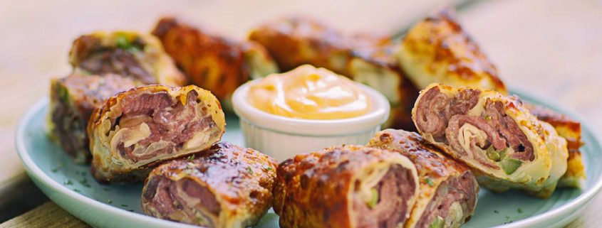 Philly Cheesesteak Egg Rolls