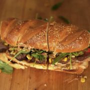 Cheesy Smoked Tri-Tip Sandwich