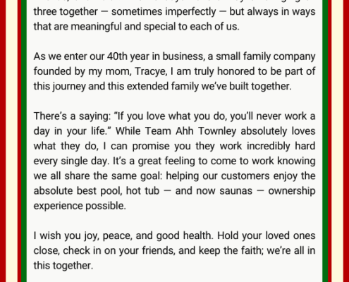Townley holiday message